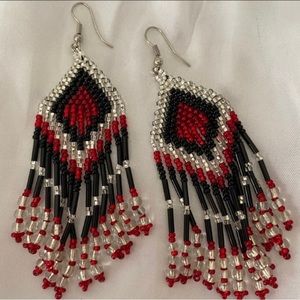 Hand Beaded Pierced Earrings